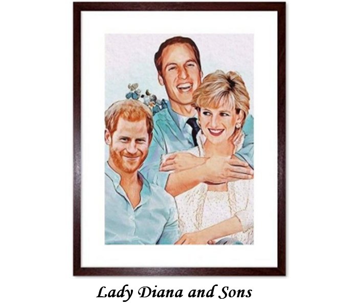 Lady Di and Sons Framed Print